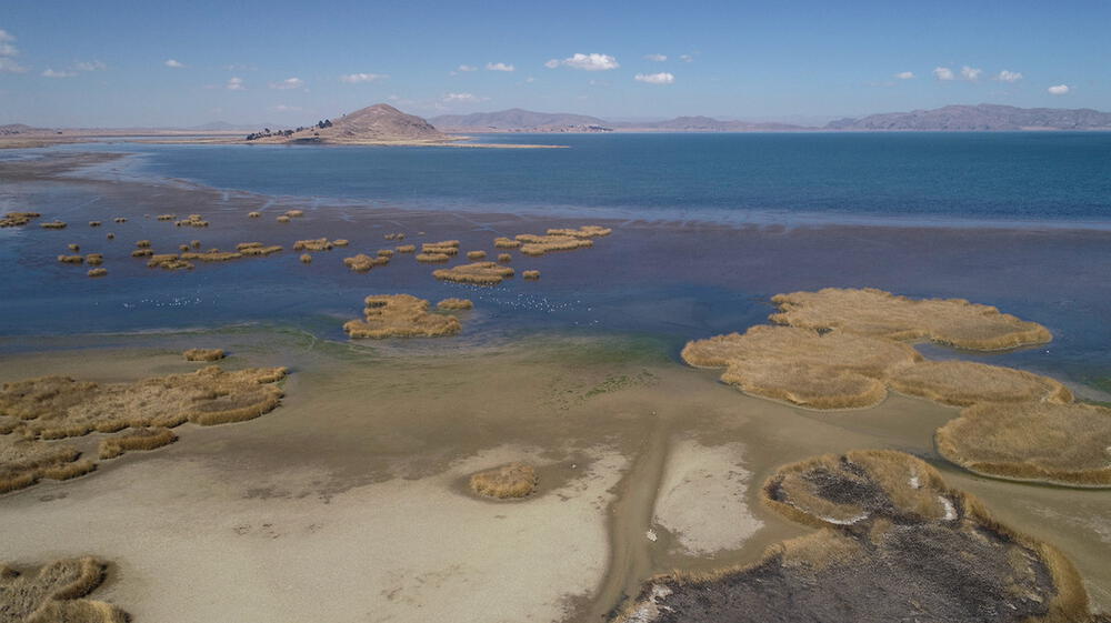Desciende nivel del agua del Lago Titicaca