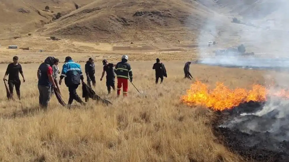 Capacitan a brigadistas en Puno para combatir incendio forestal