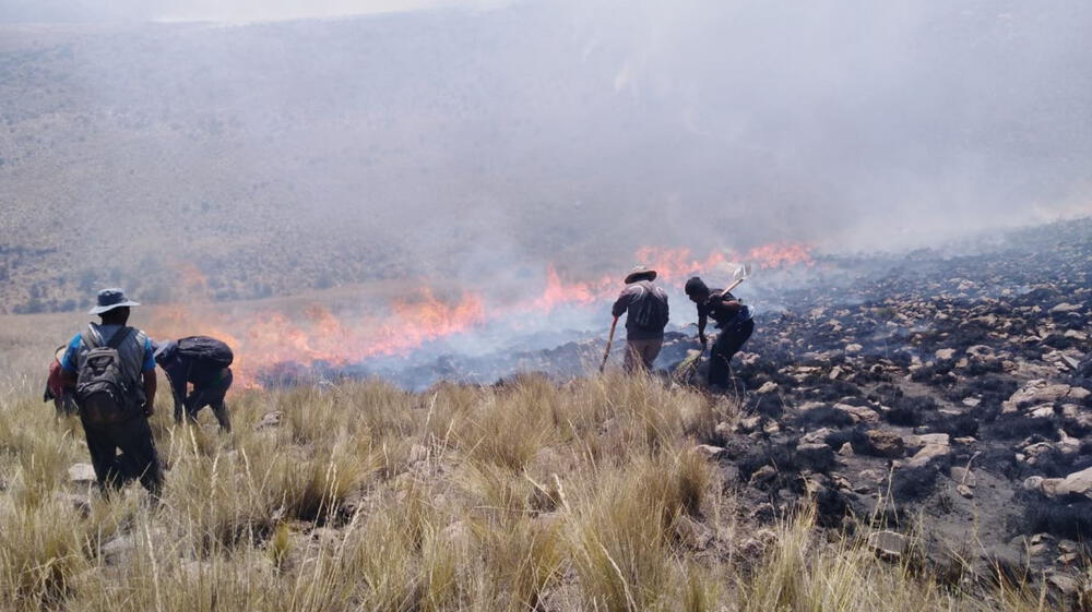 Incendio forestal se desata en las faldas del volcán Misti