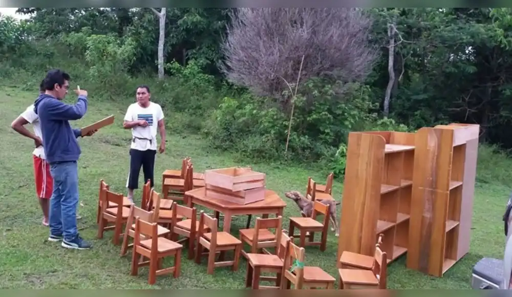 Entregan módulos educativos elaborados con madera incautada Entregan módulos educativos elaborados con madera incautada