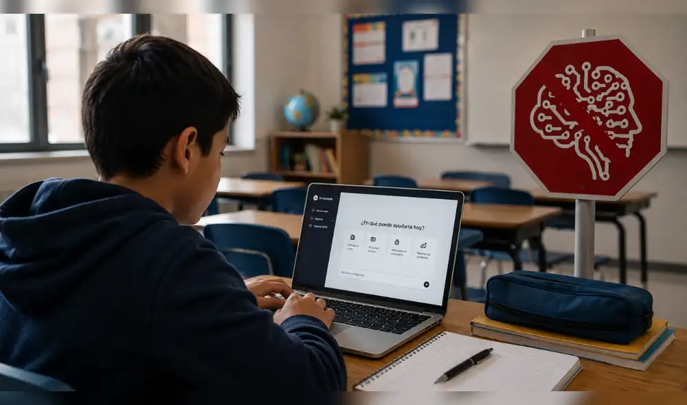 Nueva York pausa la inteligencia artificial en las aulas para proteger el aprendizaje y pensamiento crítico. Foto: IA inteligencia-artificial-en-las-aulas