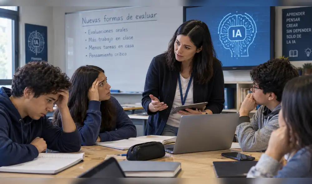 Docentes priorizan actividades presenciales para evaluar mejor a sus alumnos y reducir la dependencia de IA. Foto: IA