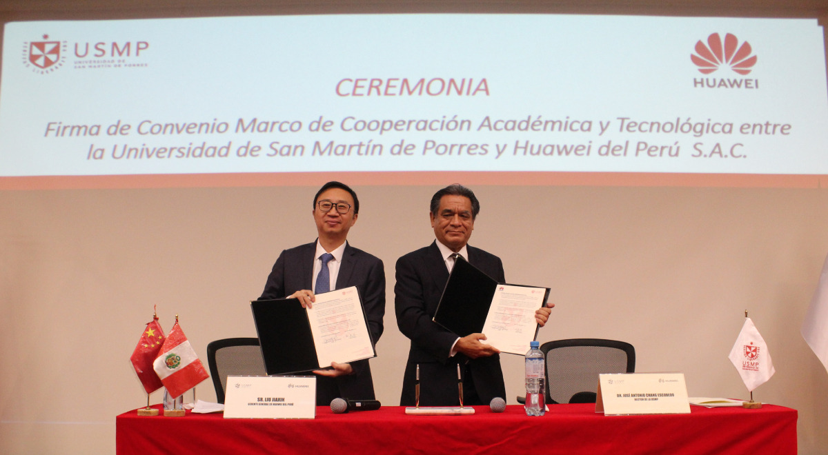 Universidad de San Martín de Porres y Huawei firman acuerdo para impulsar la educación digital en el Perú