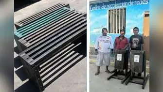 Transforman redes de pesca artesanal en “madera” plástica