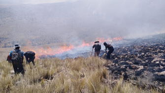 Incendio forestal se desata en las faldas del volcán Misti