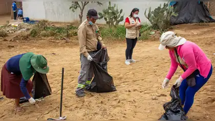 Ejecutan jornada de limpieza en complejo arqueológico de Lambayeque