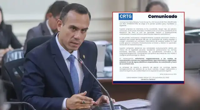 China Railway Tunnel Group Co. niega relación alguna con el presidente Jose Jerí