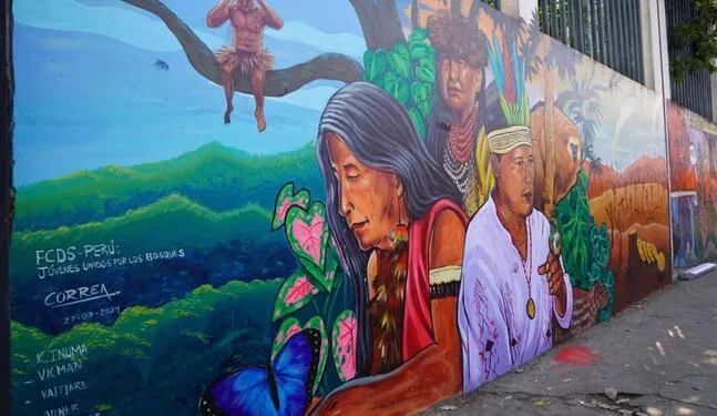 Tarapoto: Pintan mural en homenaje a los defensores ambientales