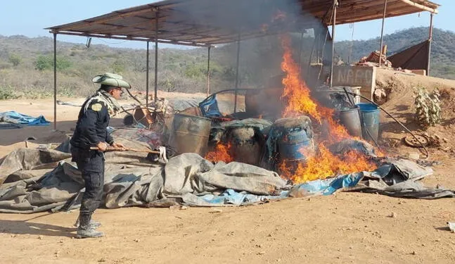 Autoridades destruyen plantas de la minería ilegal en Piura