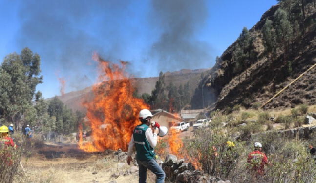 Incendio forestal arrasa pastos naturales en Arequipa