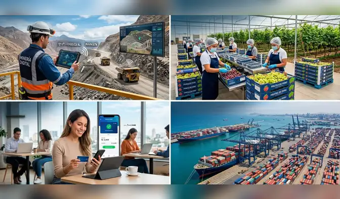 Minería, agroexportación, fintech e infraestructura portuaria concentran nuevas oportunidades para empresas proveedoras de tecnología, logística, financiamiento y servicios especializados en Perú. Minería, agroexportación, fintech e infraestructura portuaria concentran nuevas oportunidades para empresas proveedoras de tecnología, logística, financiamiento y servicios especializados en Perú.